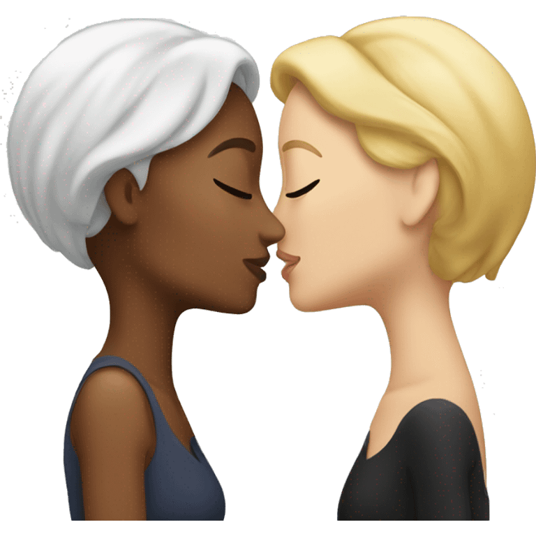 two white women kissing emoji