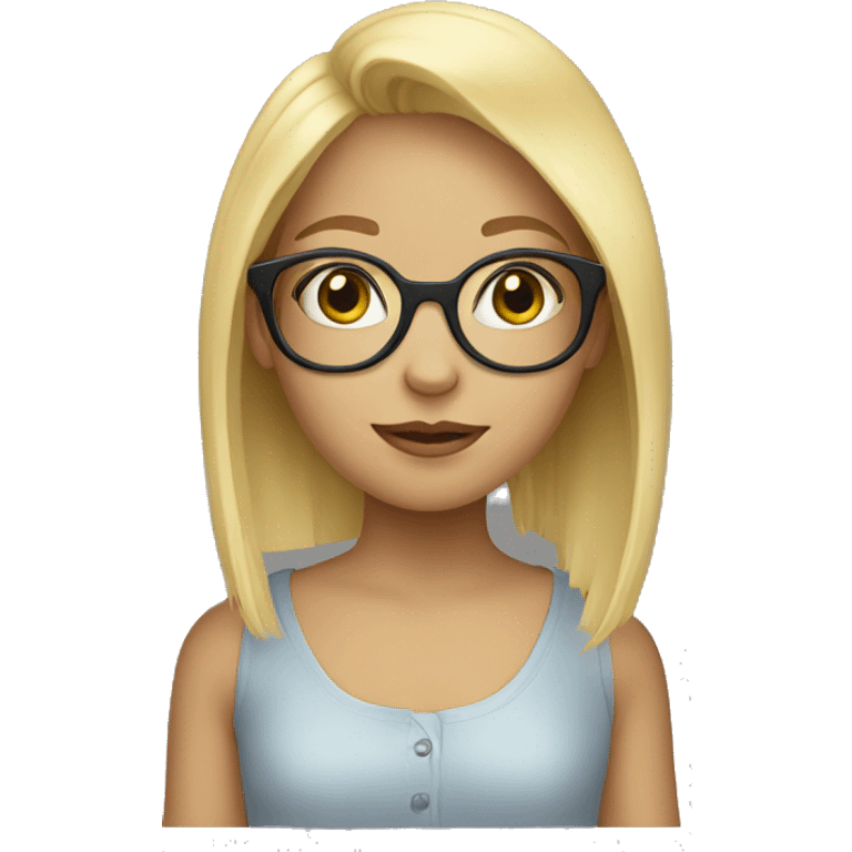 Blonde girl with round glasses emoji