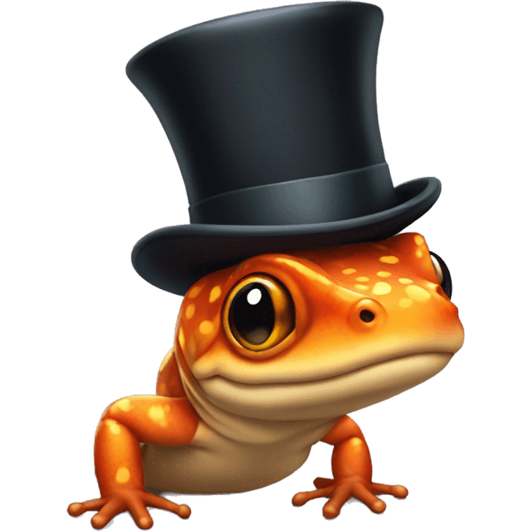 Salamander with a top hat emoji