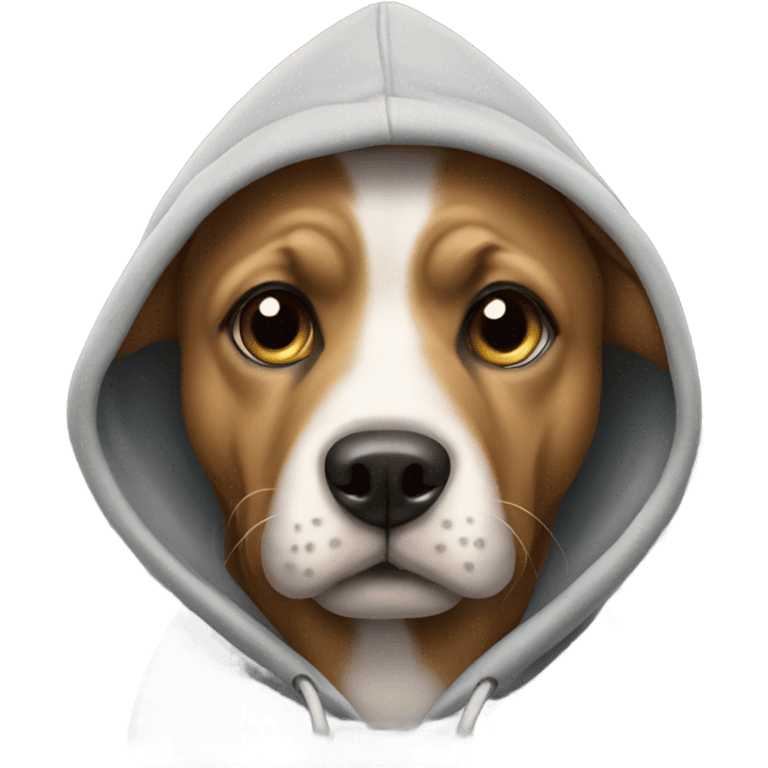 Dog wearing a hoodie emoji