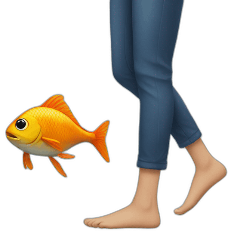 human legs + fish  emoji