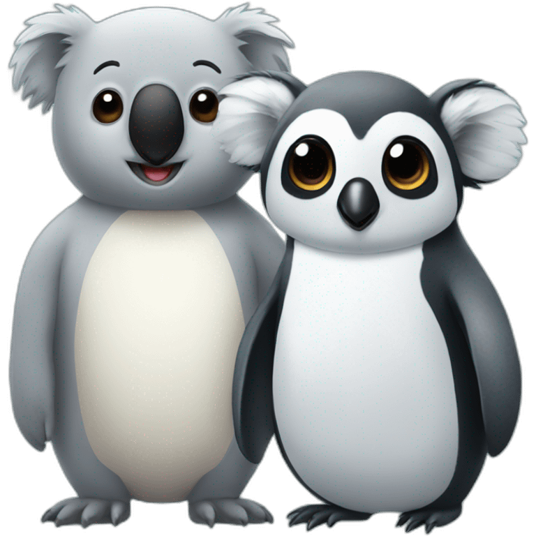 koala and penguin emoji