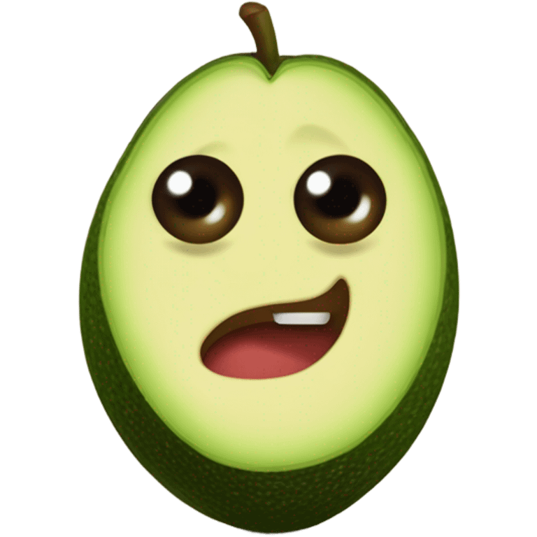 Un aguacate con cara y maquillaje  emoji