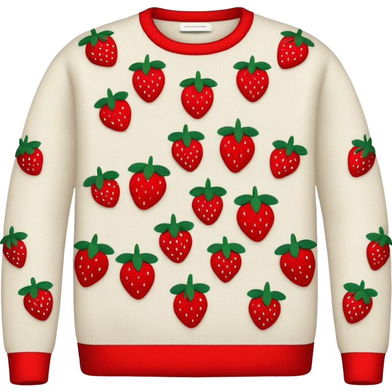 sweater embroirdered with strawberries emoji