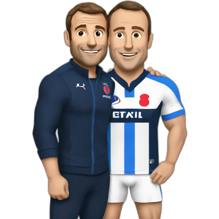 Macron et rugby emoji