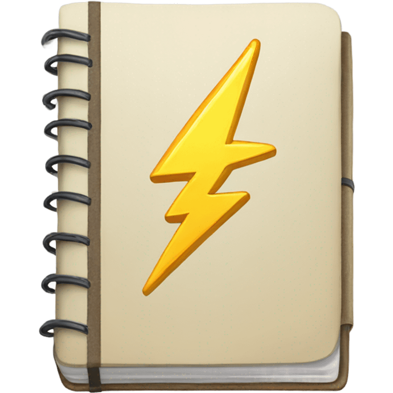 Notebook with lightning bolt inside emoji