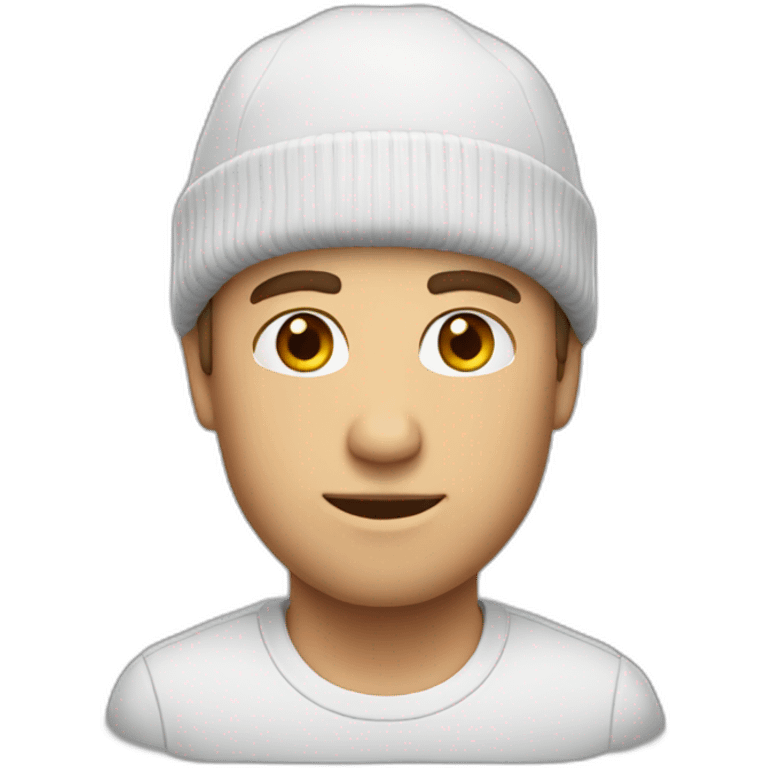 white man with short beanie emoji