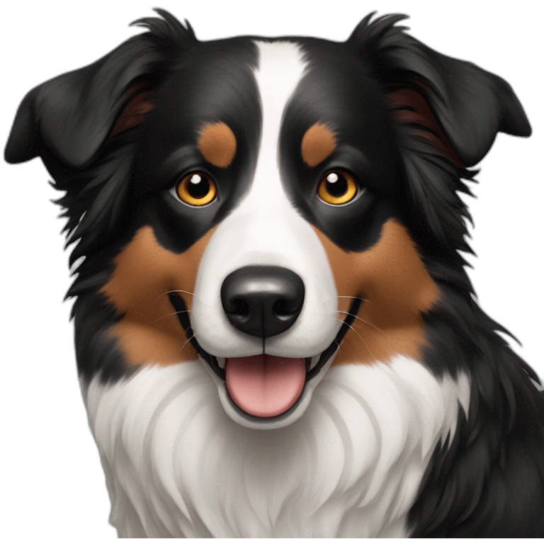 Border collie with a black mole on the nose emoji