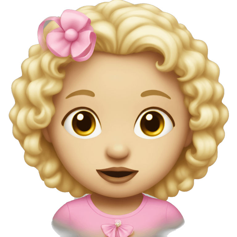 Blonde baby girl with pink pacifier emoji