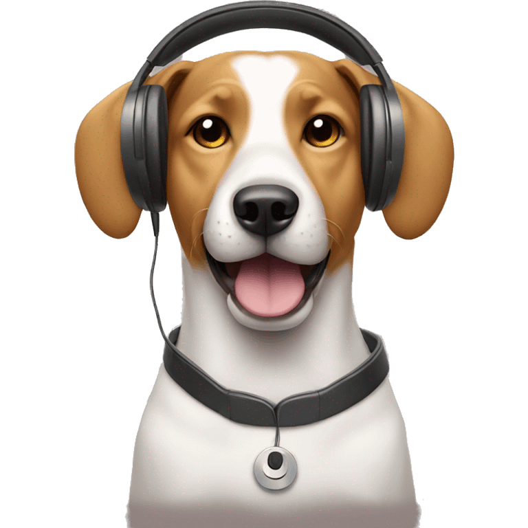 Dog wearing headphones  emoji