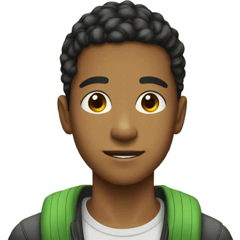 Teenage biracial boy at a park emoji