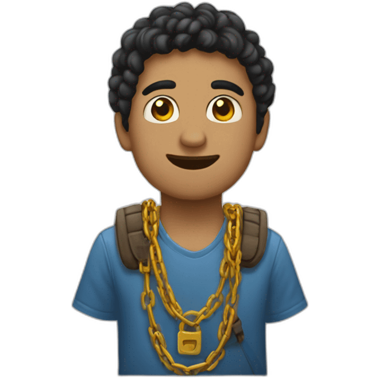 Chico con muchas cadenas emoji