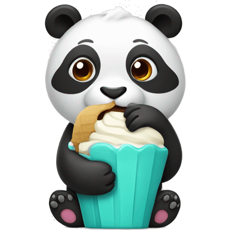 Panda eating ice cream emoji