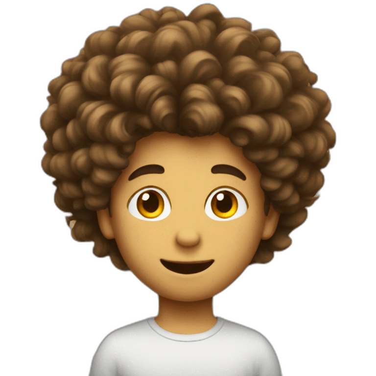 playful boy with big hair emoji