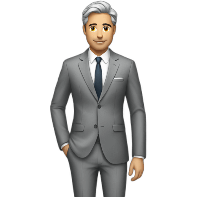 Posh-man-with-gray-suit-and-momey emoji