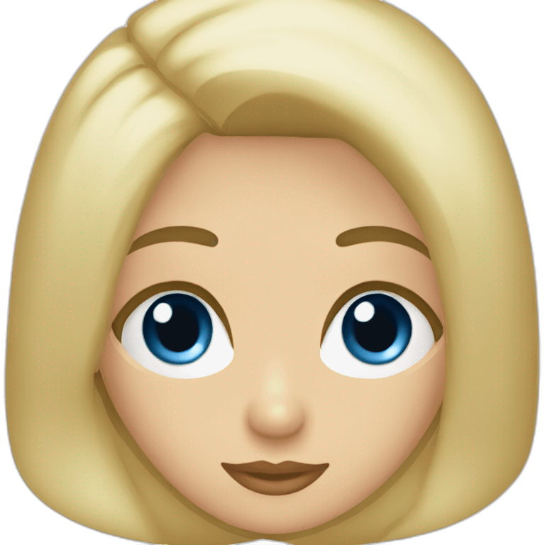 rubia ojos azules pelo liso largo emoji