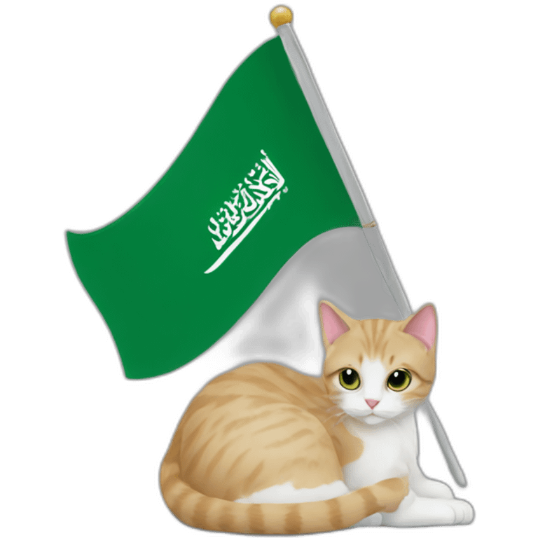 Saudi flag with cat emoji