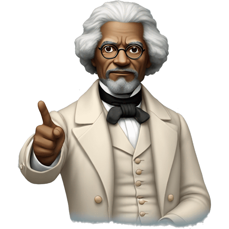 Frederick Douglass with Glasses and  pointing finger emoji