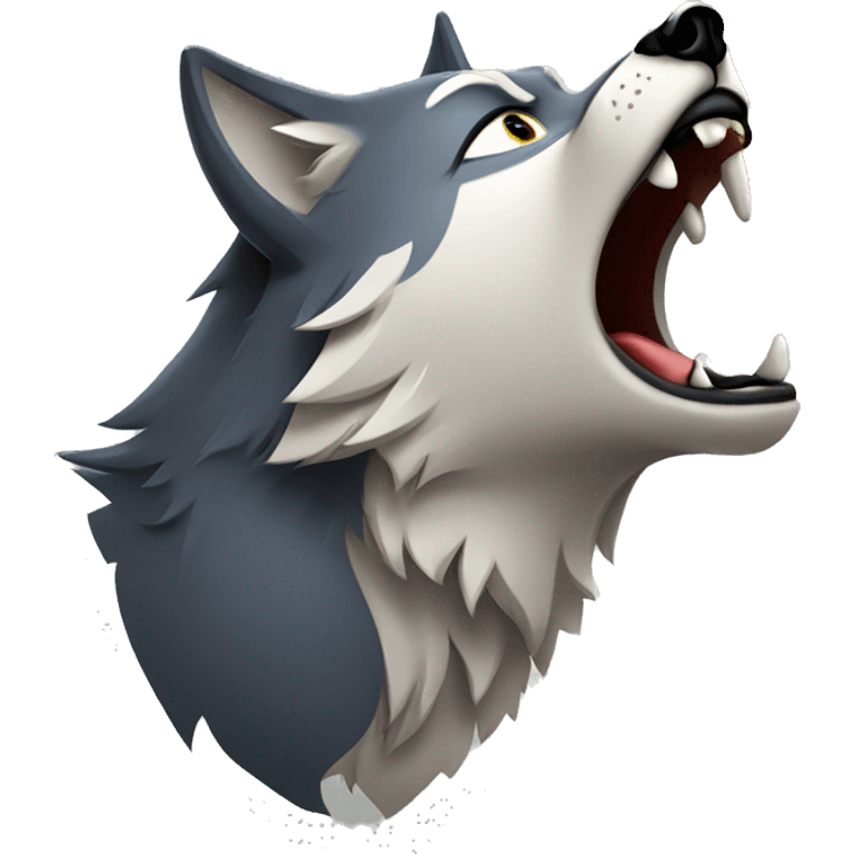  Wolf howling at noon emoji