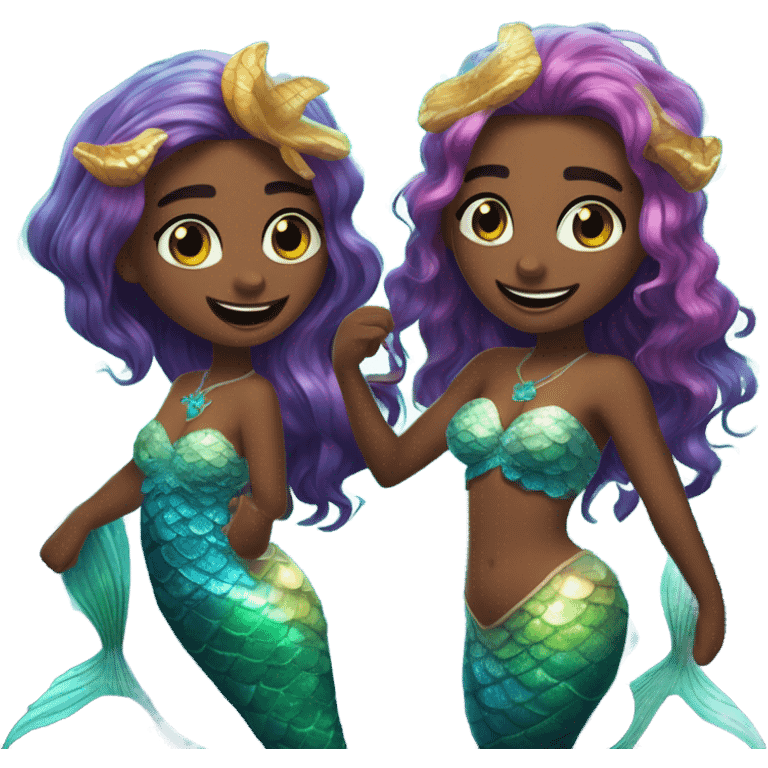 Yanni and Lev as a mermaid emoji