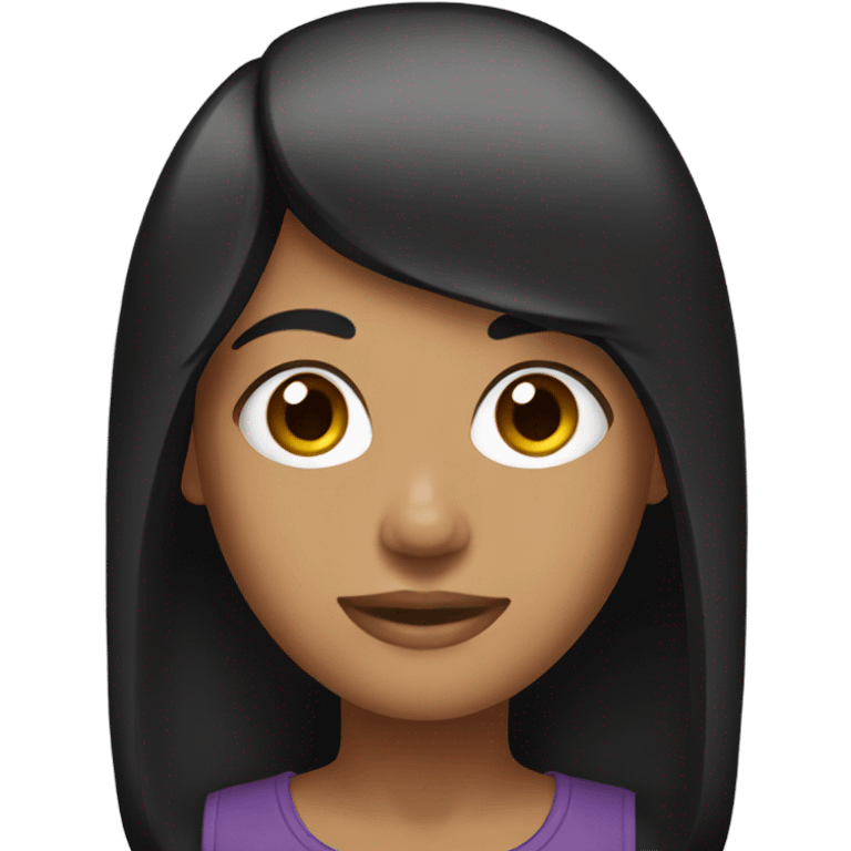 mulatto with short black straight hair emoji