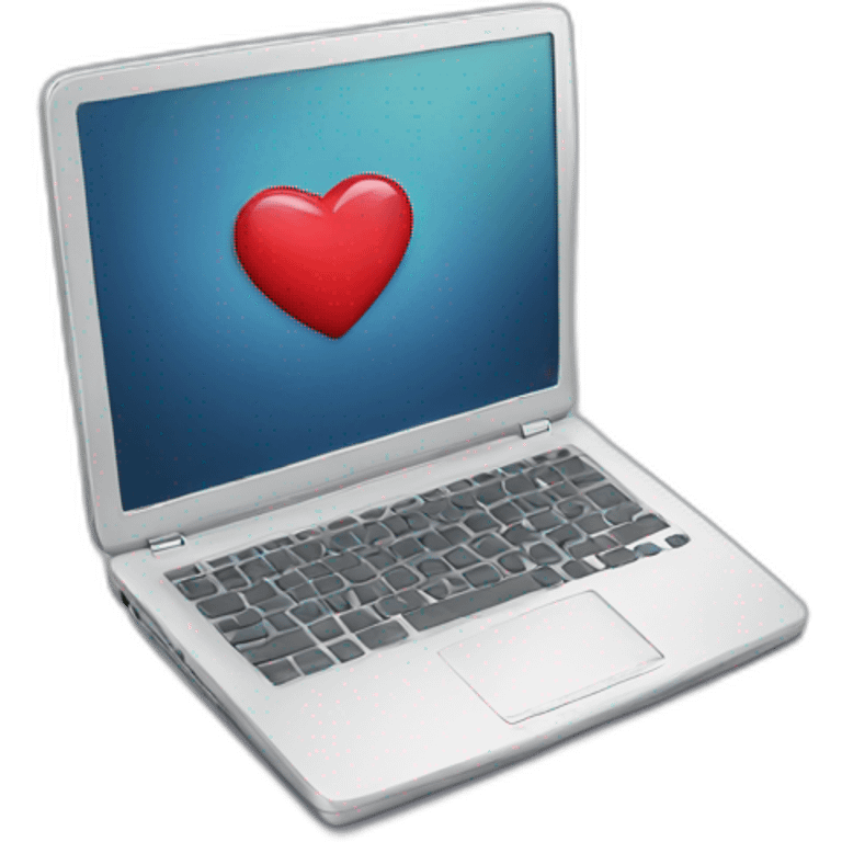 laptop with a heart on the screen emoji