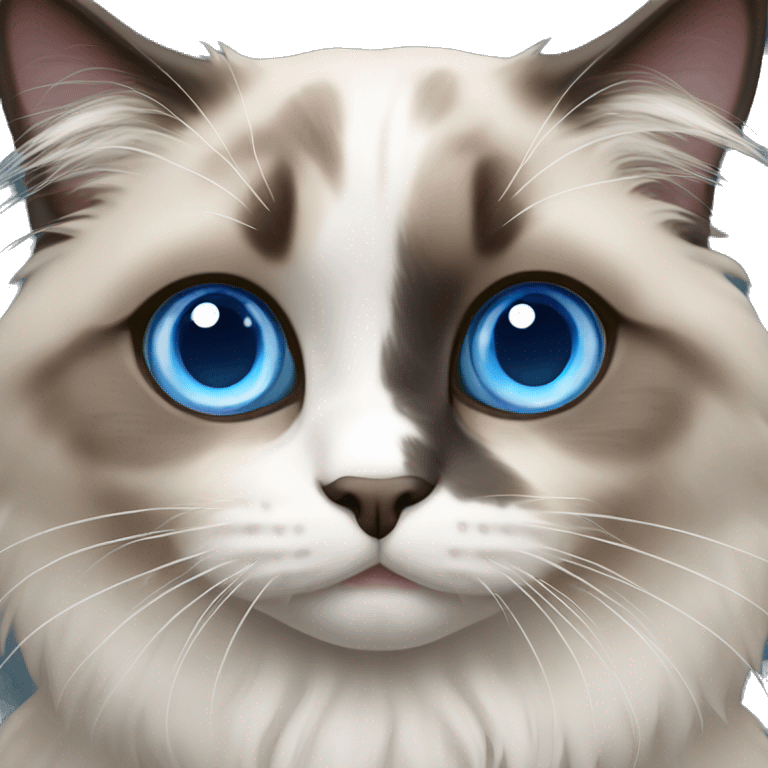 Ragdoll cat with blue eyes emoji