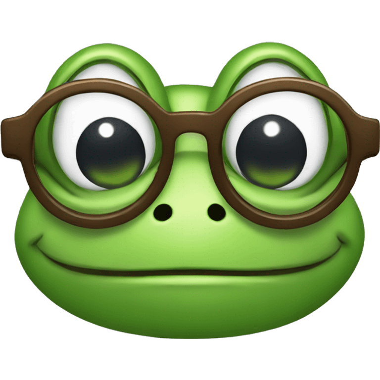 Frog in glasses smiling  emoji