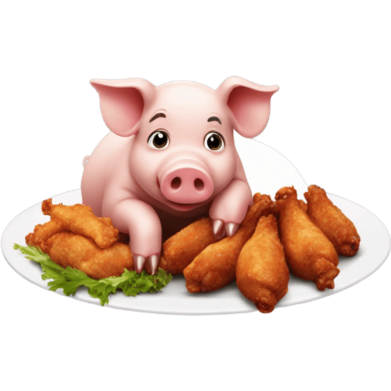 Pig eating chicken wings  emoji