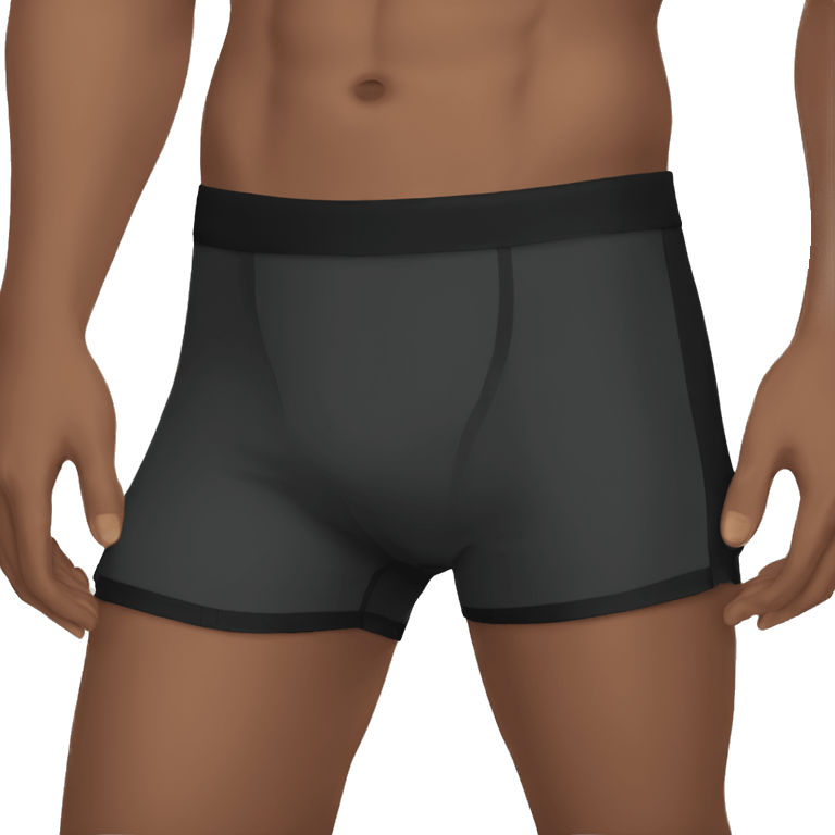 Boxershorts with black panels covering inner thighs  emoji