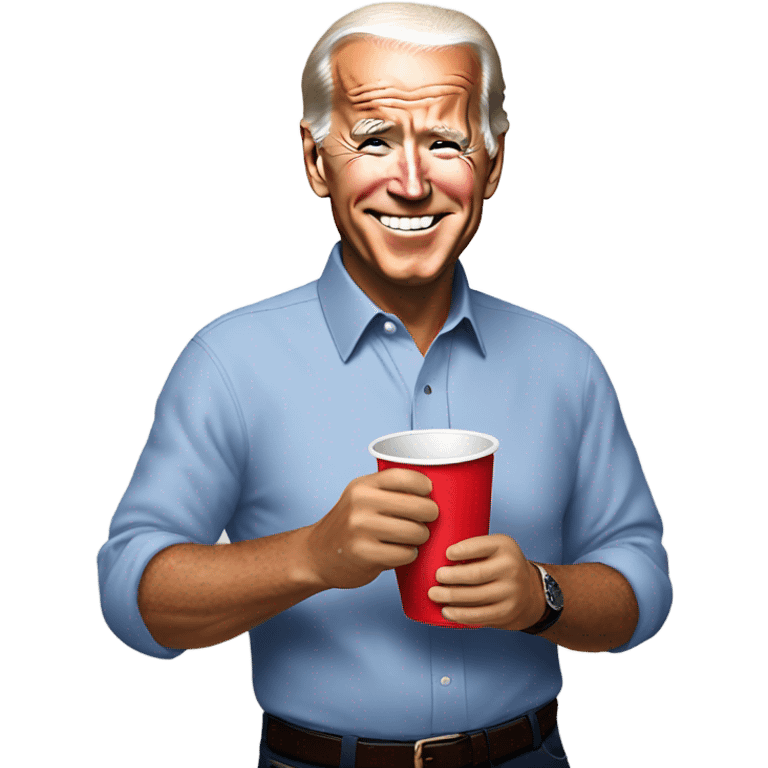 joe biden holding a red solo cup emoji