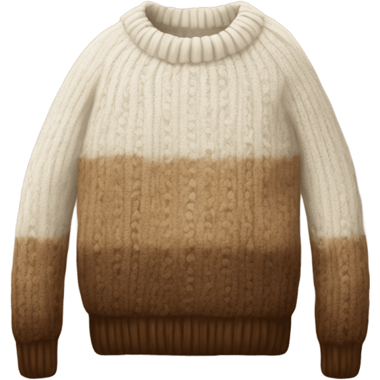 Cozy knited white brown fall sweater  emoji