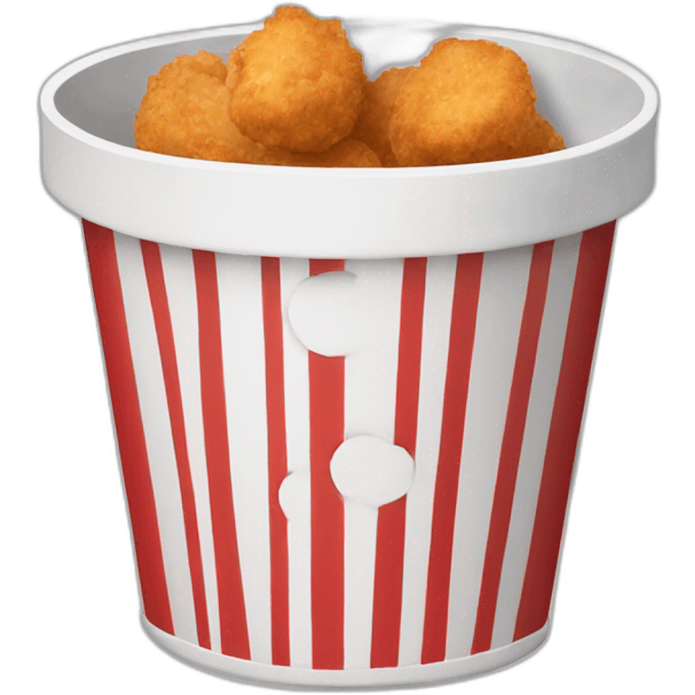 kfc bucket, nuggets inside, red and white lines emoji