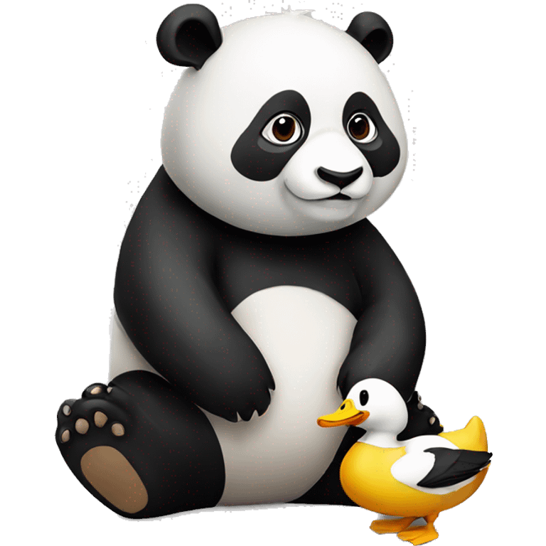 Panda with duck emoji