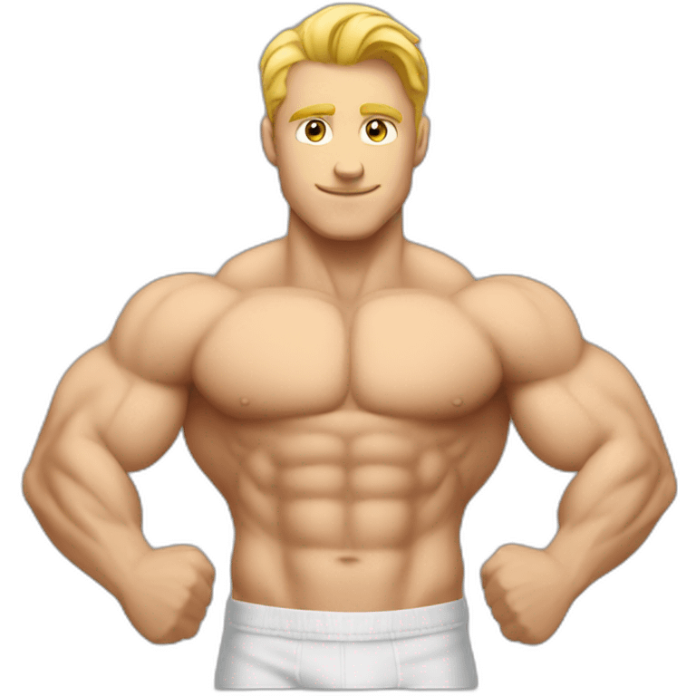 handsome white bodybuilder triceps emoji