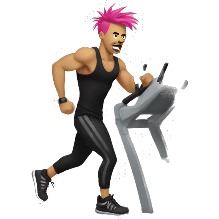 Punk rocker working out at the gym emoji