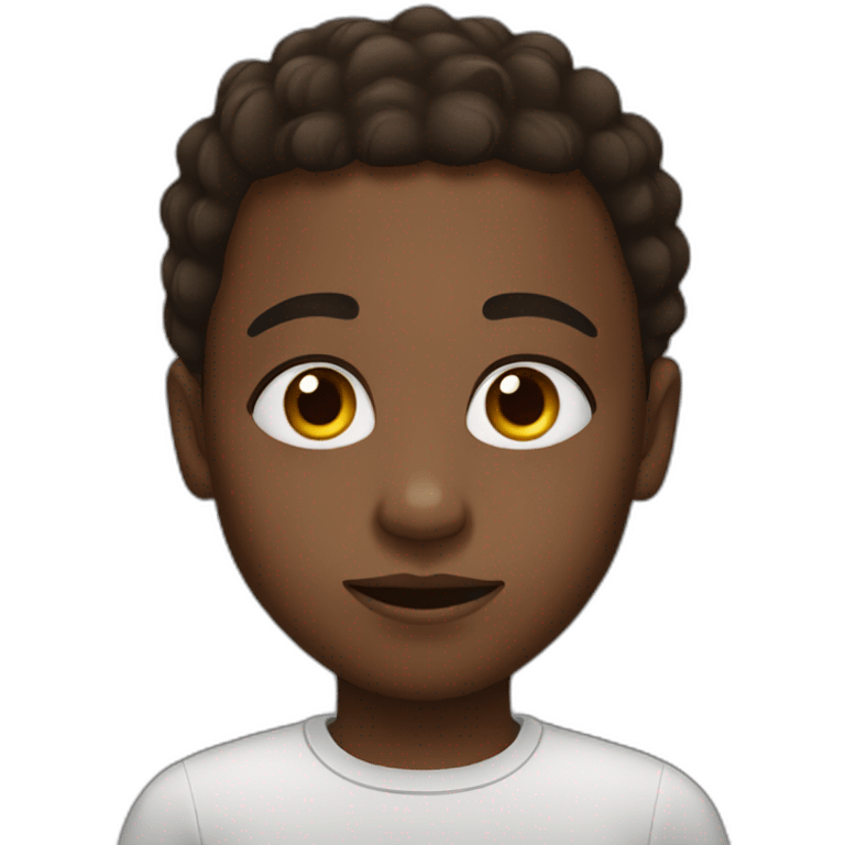 Ethiopian boy with line in eyebrow emoji