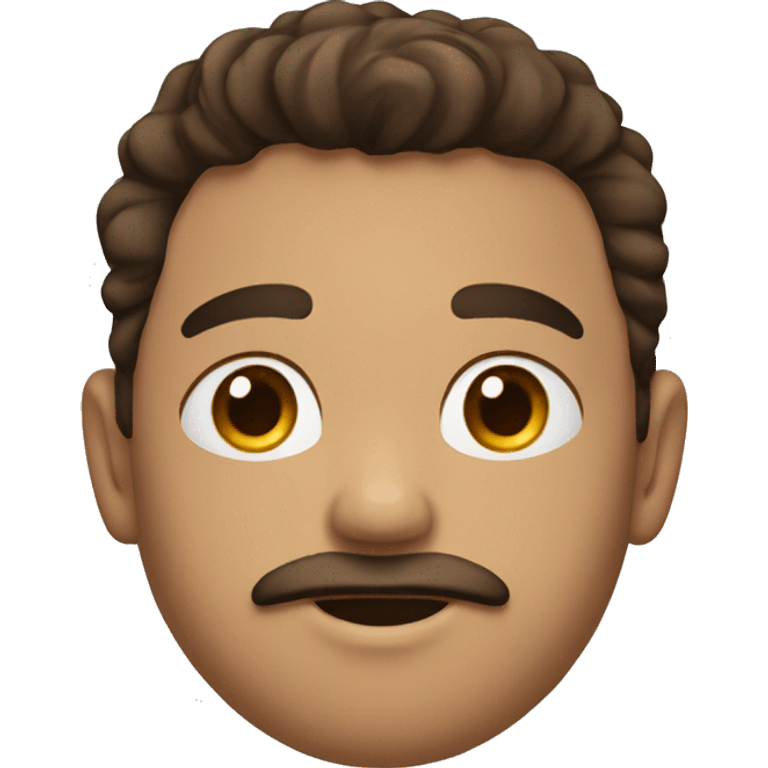 young men with brown currly hair, little mustach and small beard emoji