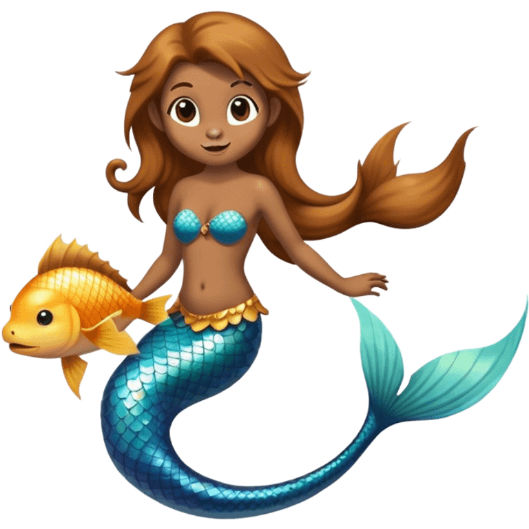 monkey as a mermaid emoji