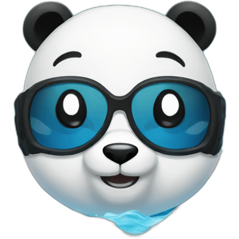 Panda athlete in swimming pool emoji