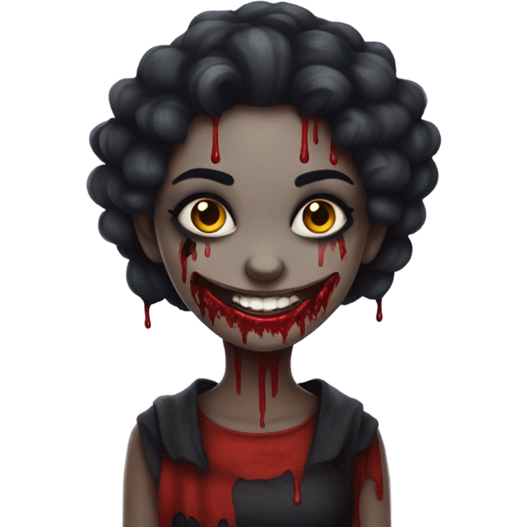 smiling girl in horror theme emoji