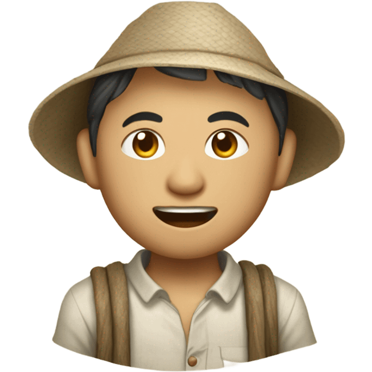 photorealistic Chinese peasant 1960s emoji