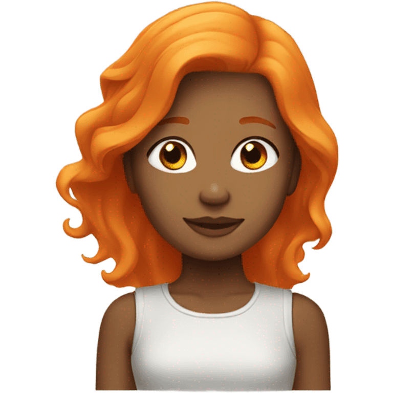 girl with orange hair indoors emoji