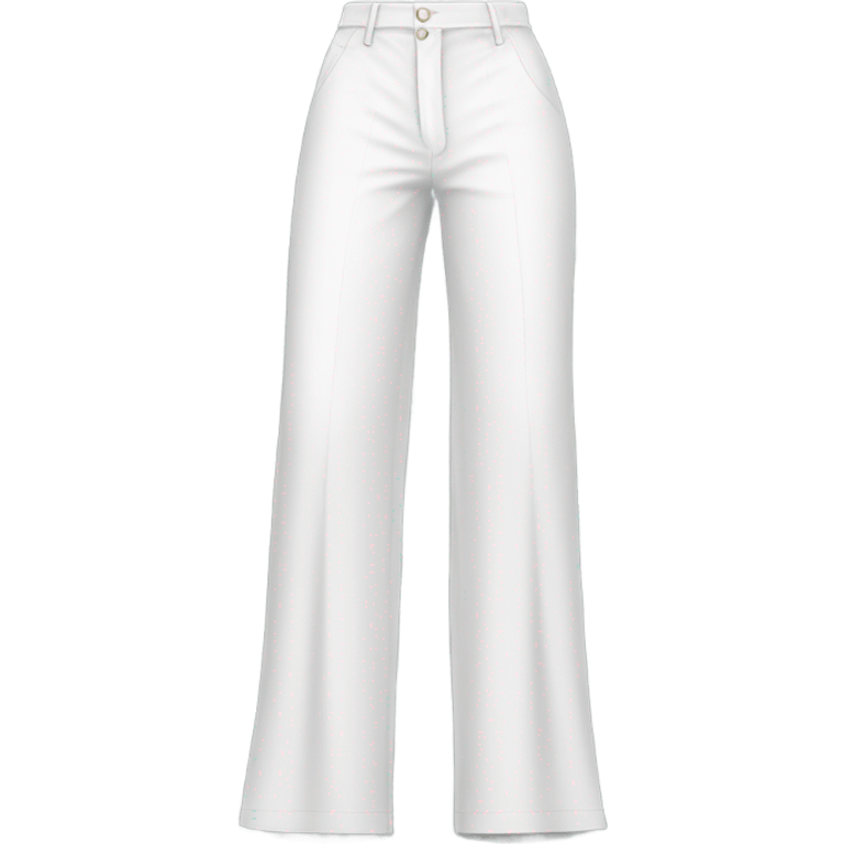 Realistic isolated pair of high waist long wide leg dressy casual pants in white emoji