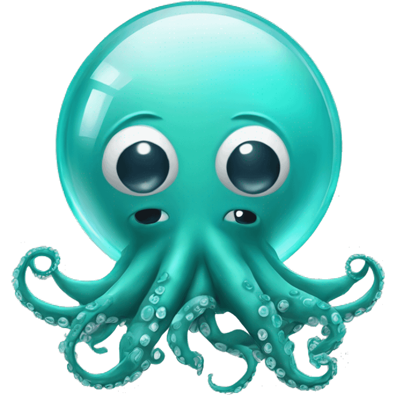 crystal ball with surgical octopus turquoise emoji