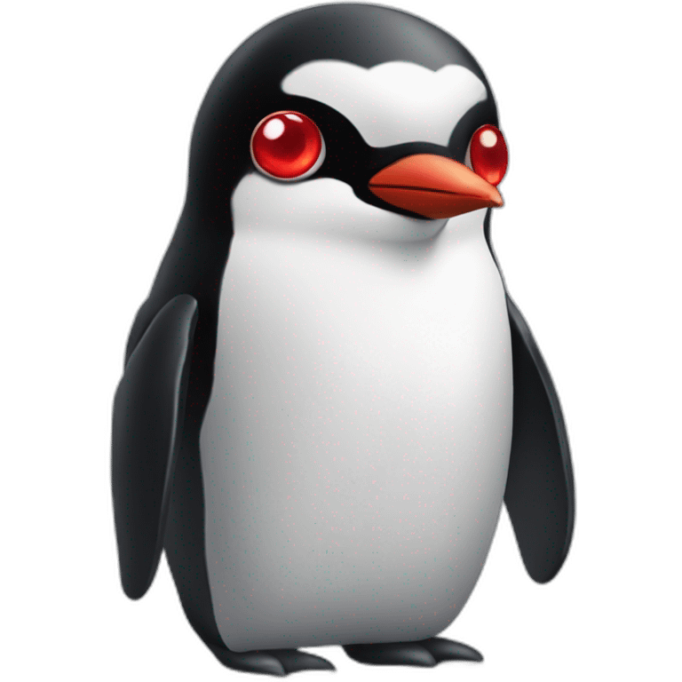 blockhead penguin with red eyes emoji