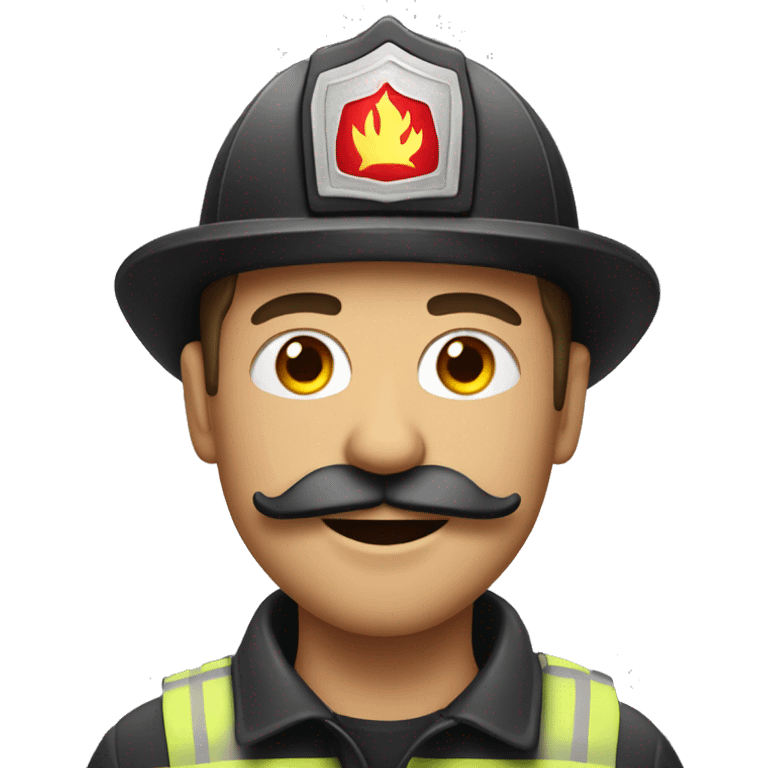 firefighter with mustache and red hat emoji