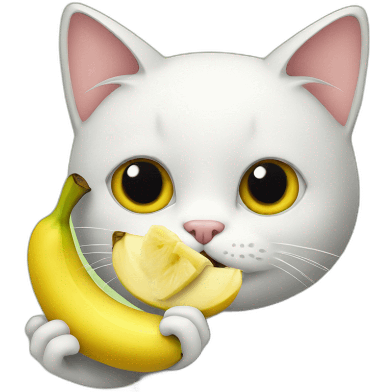 Cat eating banana emoji