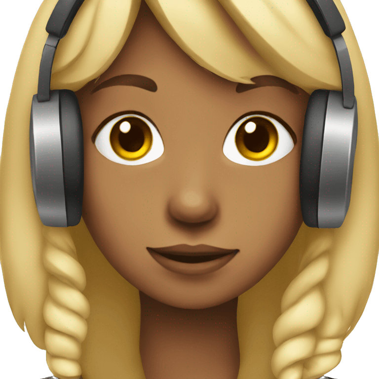 girl wearing headphones emoji