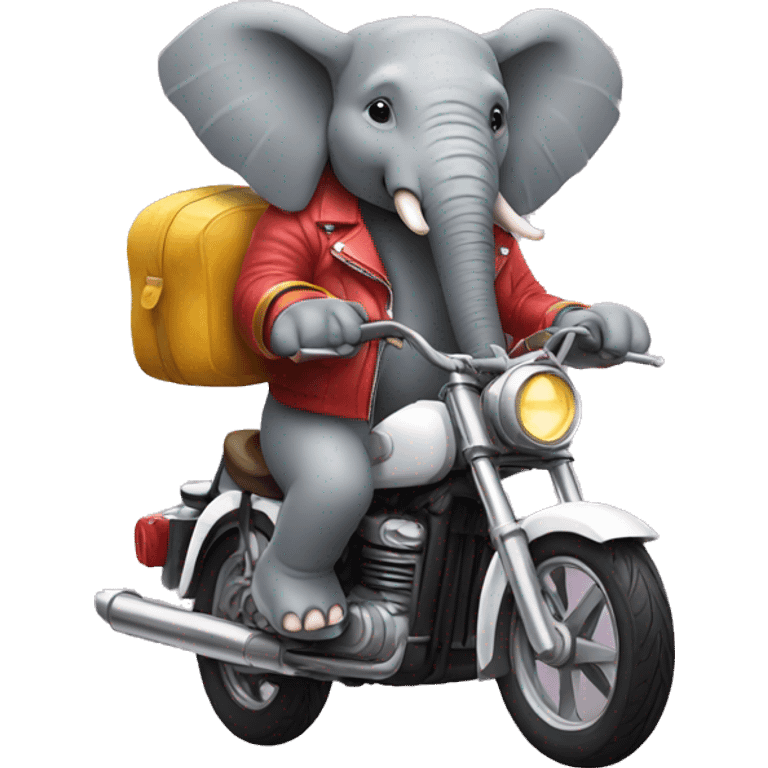 Elephant on a motorcycle emoji